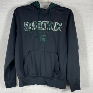 Michigan State Spartans Athletic Hoodie Men's Size L Green Black Pullover NCAA